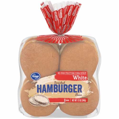 Kroger® White Enriched Hamburger Buns Perspective: front