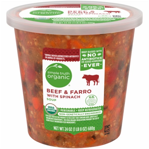 Simple Truth Organic® Beef & Farro with Spinach Soup Perspective: front