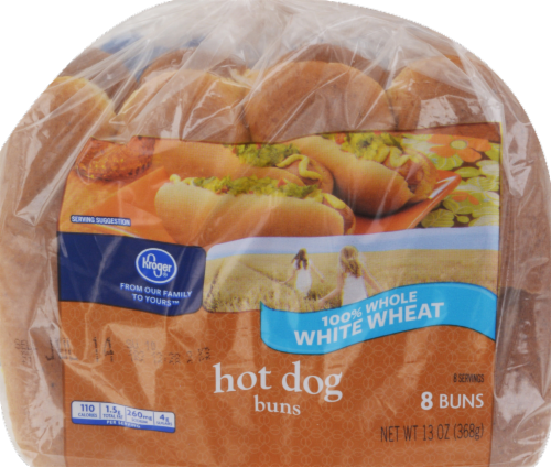 Kroger® Buns Whole Wheat Hot Dog Perspective: front