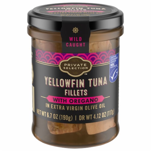 Private Selection™ Yellowfin Tuna Fillets with Oregano in Extra Virgin Olive Oil Perspective: front