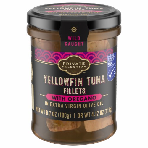 Private Selection™ Yellowfin Tuna Fillets with Oregano in Extra Virgin Olive Oil Perspective: front