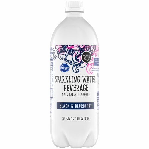Kroger® Black & Blueberry Flavored Sparkling Bottled Water Perspective: front