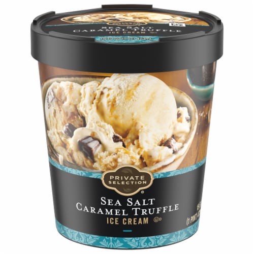 Private Selection® Sea Salt Caramel Truffle Ice Cream Pint Perspective: front