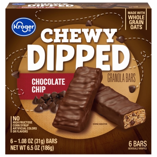 Kroger® Chewy Dipped Chocolate Chip Granola Bars Perspective: front