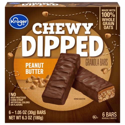 Kroger® Chewy Dipped Peanut Butter Granola Bars Perspective: front