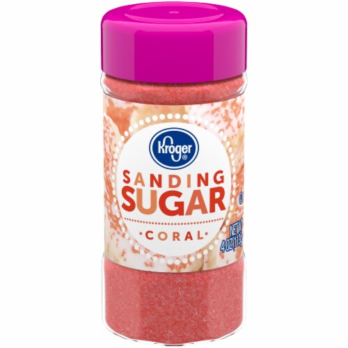 Kroger® Coral Sanding Sugar Bottle Perspective: front