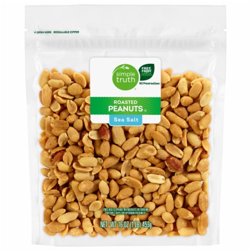 Simple Truth® Sea Salt Roasted Peanuts Pouch Perspective: front