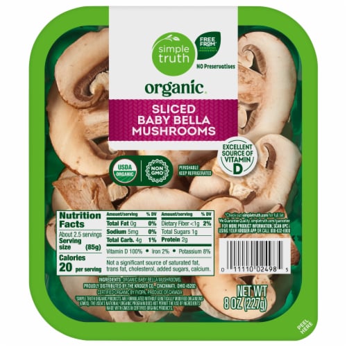 Simple Truth Organic™ Sliced Baby Bella Mushrooms Perspective: front