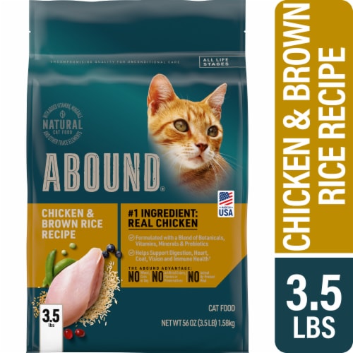 Abound Chicken & Brown Rice Recipe Adult Dry Cat Food Perspective: front