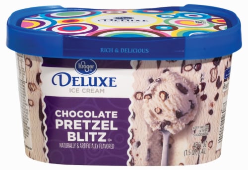 Kroger® Deluxe Chocolate Pretzel Twist Ice Cream Perspective: front