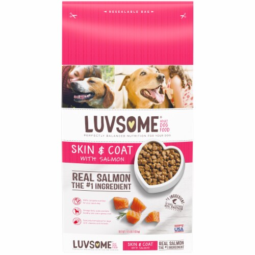 Luvsome® Skin & Coat with Salmon Adult Dry Dog Food Perspective: front