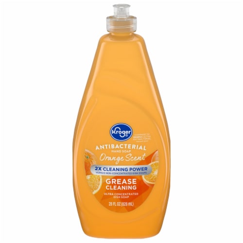 Kroger Ultra Orange Antibacterial Liquid Dish Soap Perspective: front