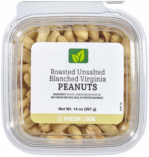 Roasted Unsalted Blanched Virginia Peanuts Perspective: front