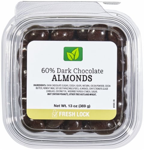 60% Dark Chocolate Almonds Perspective: front