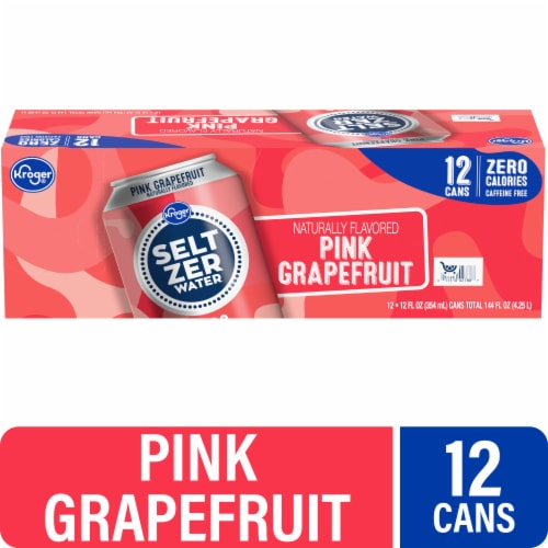 Kroger® Pink Grapefruit Flavored Seltzer Water Cans Perspective: front