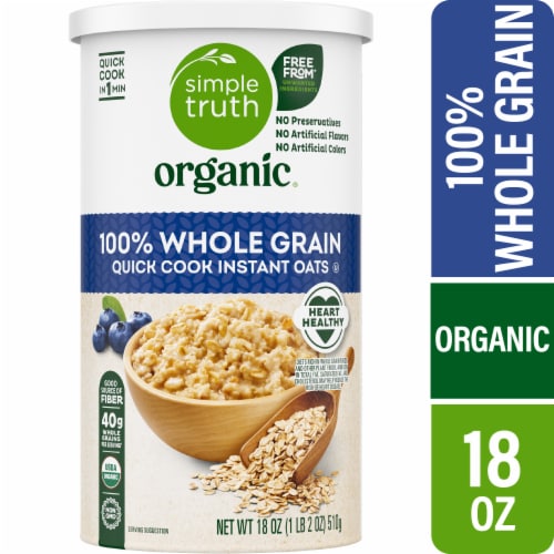 Simple Truth Organic® 100% Whole Grain Rolled 1 Minute Oats Perspective: front