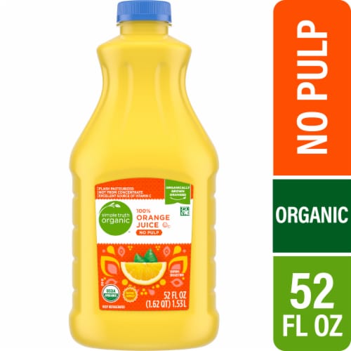 Simply Non GMO No Pulp Orange Fruit Juice, 8 fl oz, 4 Bottles 