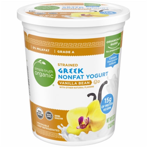 Simple Truth Organic® Strained Vanilla Bean Greek Nonfat Yogurt Perspective: front