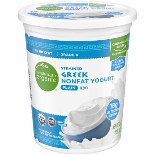 Simple Truth Organic® Plain Strained Greek Nonfat Yogurt Perspective: front