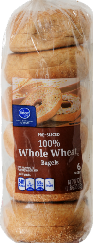 Kroger® 100% Whole Wheat Sliced Bagels Perspective: front