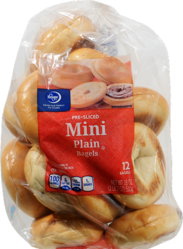 Kroger® Plain Mini Bagels Perspective: front