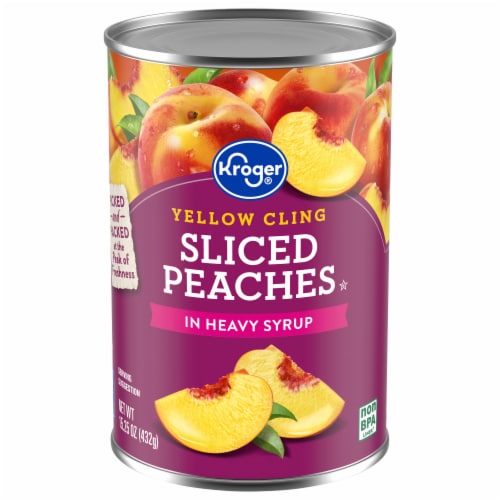Kroger® Canned Yellow Cling Sliced Peaches in Heavy Syrup Perspective: front