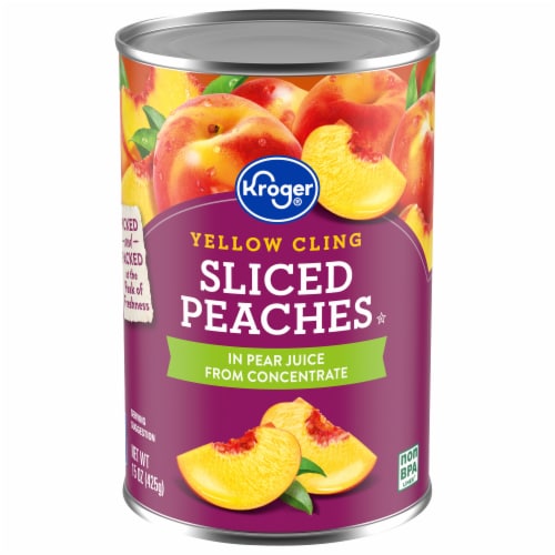 Kroger® Canned Yellow Cling Sliced Peaches in Pear Juice Perspective: front