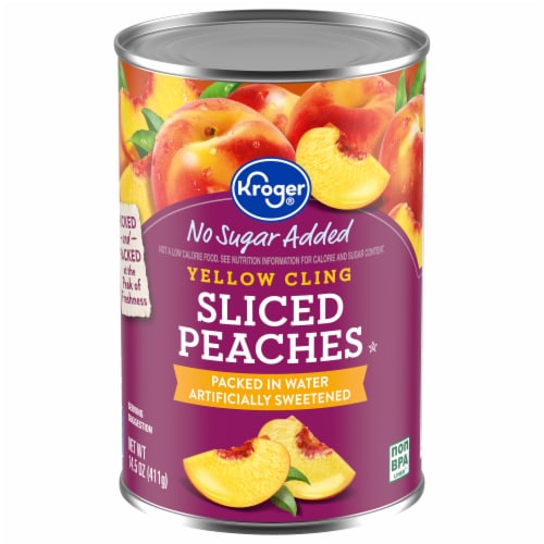 Kroger® Canned Yellow Cling Sliced Peaches No Sugar Added Perspective: front