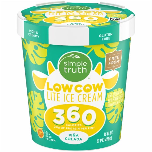Simple Truth™ Low Cow Pina Colada Lite Ice Cream Carton Perspective: front