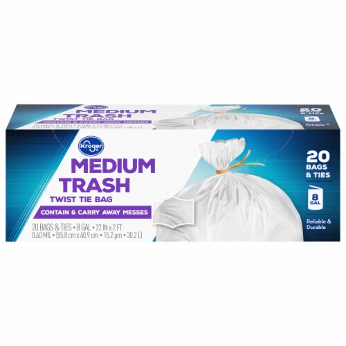 Kroger®  Medium 8 Gallon Twist Tie Trash Bags Perspective: front