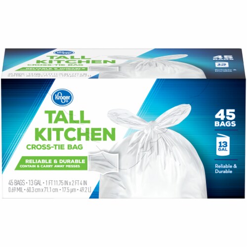 Kroger® Tall 13 Gallon Kitchen Cross Tie Bags Perspective: front