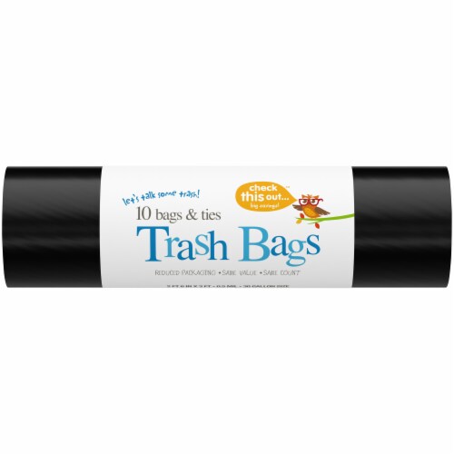 Check This Out™ 30-Gallon Black Trash Bags Perspective: front
