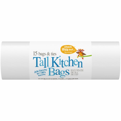 Check This Out™ 13 Gallon Tall White Kitchen Trash Bags, 15 ct - Kroger