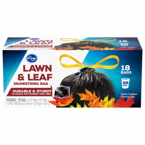 Hefty® Strong Lawn & Leaf 39-Gallon Extra Large Drawstring Trash Bags, 18  ct - Kroger