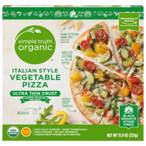 Simple Truth Organic® Italian Vegetable Ultra Thin Crust Frozen Pizza Perspective: front