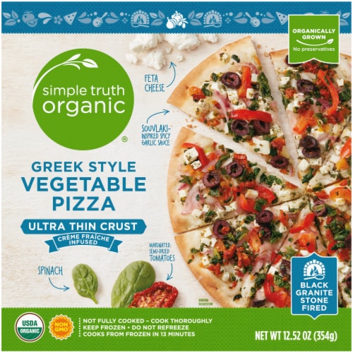 Simple Truth Organic® Ultra Thin Crust Greek Style Vegetable Frozen Pizza Perspective: front