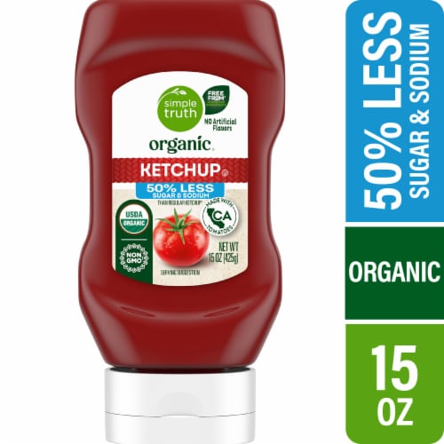 Simple Truth Organic® Reduced Sugar & Sodium Tomato Ketchup Perspective: front