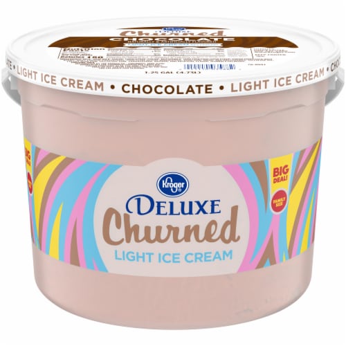 Kroger® Deluxe Churned Chocolate Light Ice Cream Perspective: front