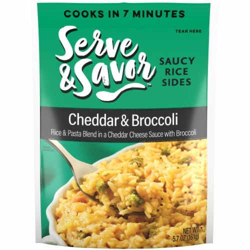 Serve & Savor Cheddar & Broccoli Rice Saucy Rice Sides Perspective: front