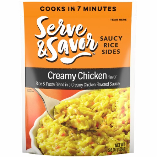 Serve & Savor Chicken Flavored Rice and Sauce Perspective: front