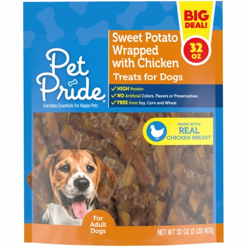 Pet Pride® Sweet Potato Wrapped with Chicken Dog Treats Perspective: front