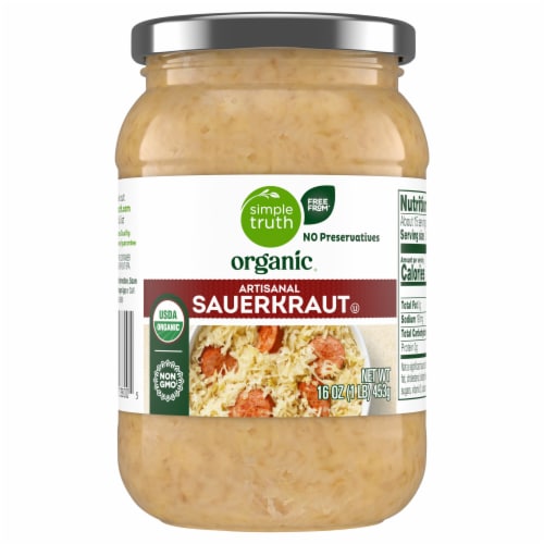 Simple Truth Organic® Small Batch Artisanal Sauerkraut Jar Perspective: front