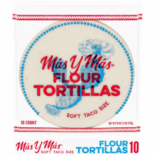 Mas y Mas™ Soft Taco Size Flour Tortillas Perspective: front