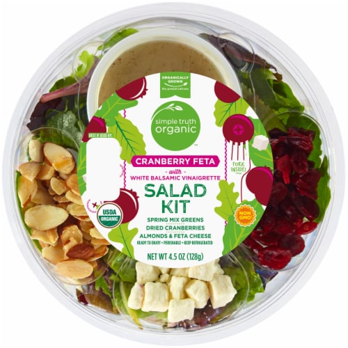 Simple Truth Organic™ Cranberry Feta with White Balsamic Vinaigrette Salad Kit Perspective: front