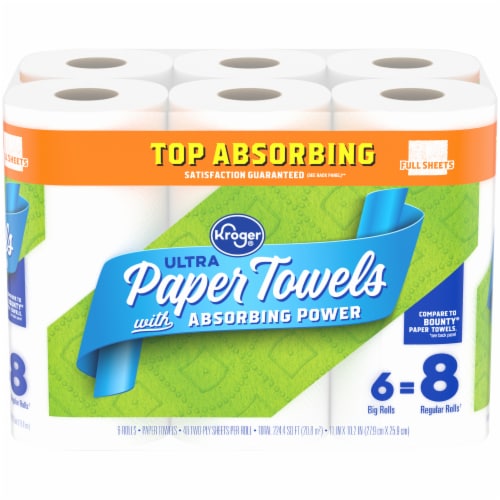 Kroger® Ultra Absorbing Power Full Sheet Paper Towel Big Rolls Perspective: front