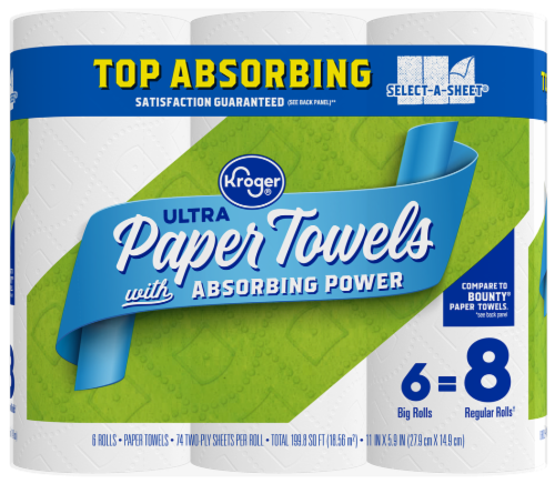 Kroger® Select-A-Sheet® Ultra Absorbing Power Paper Towel Big Rolls Perspective: front
