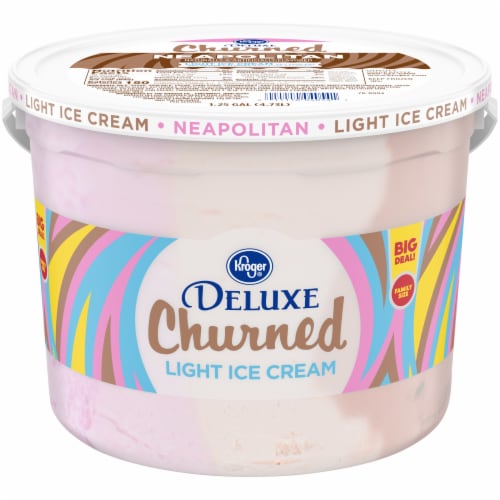Kroger® Deluxe Churned Neapolitan Light Ice Cream Perspective: front