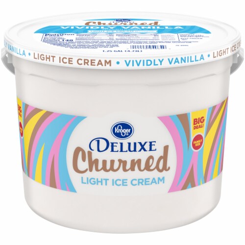 Kroger® Deluxe Churned Vividly Vanilla Light Ice Cream Perspective: front