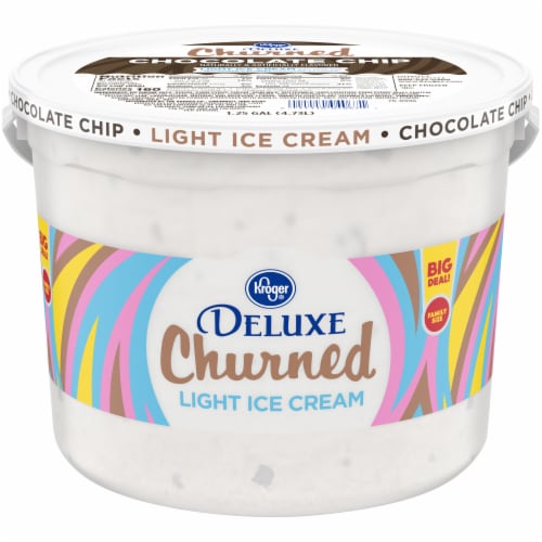 Kroger® Deluxe Churned Chocolate Chip Light Ice Cream Perspective: front