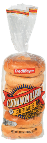 Fred Meyer® Cinnamon Raisin Sliced Bagels Perspective: front